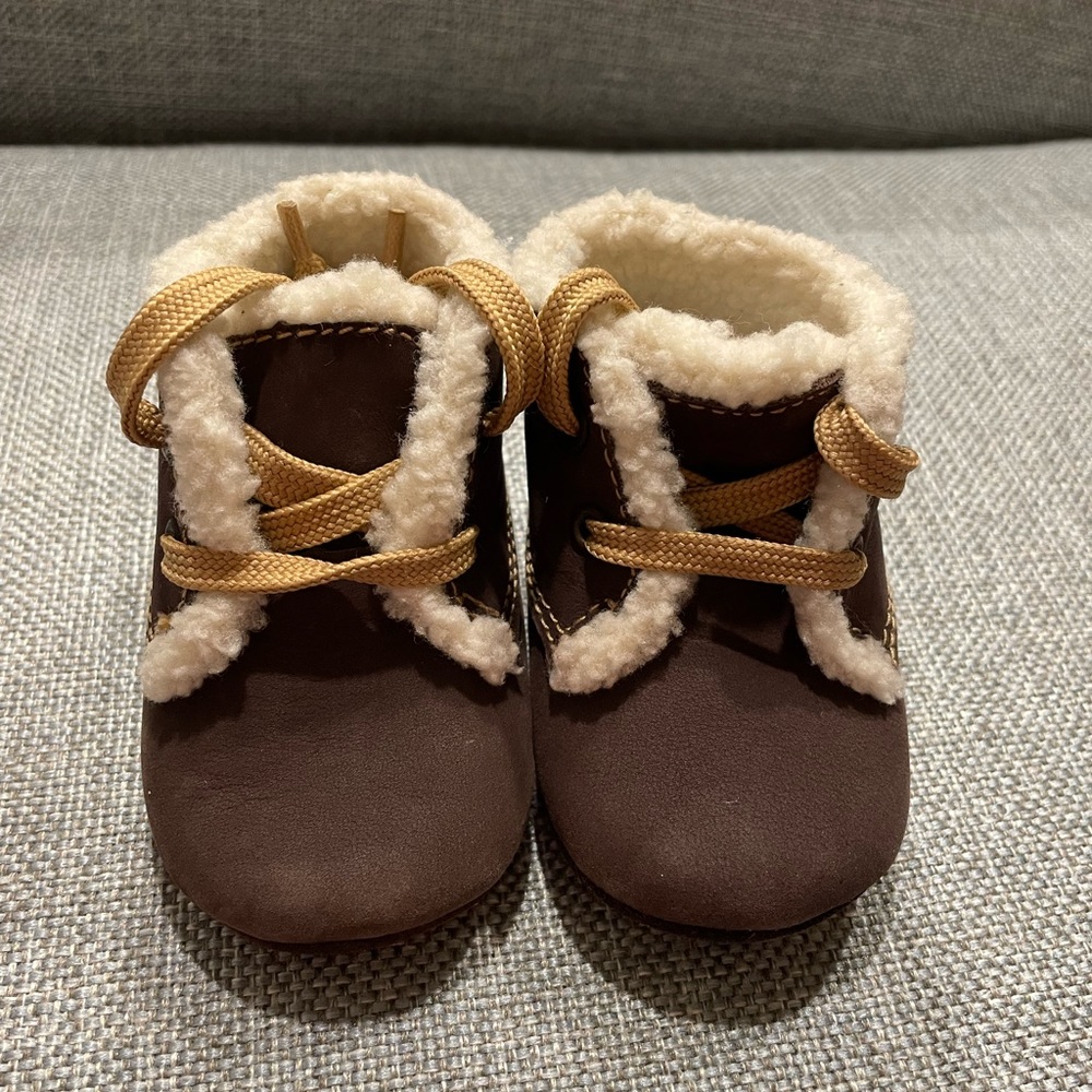 Janie and Jack Brown Leather Booties Shoes Size 2